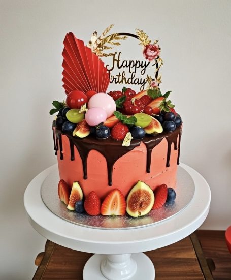 Celebration Cake with Fresh Berries