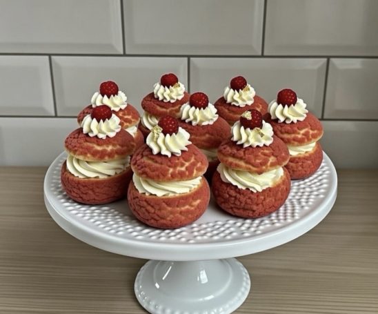 Burnt White Chocolate Cream Choux Buns