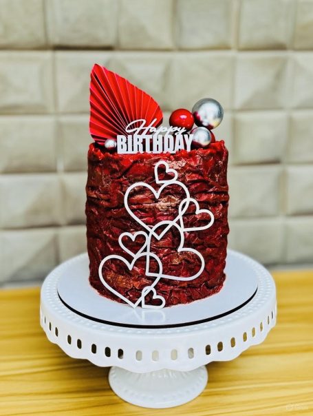 Deep Red Indulgent Birthday Cake