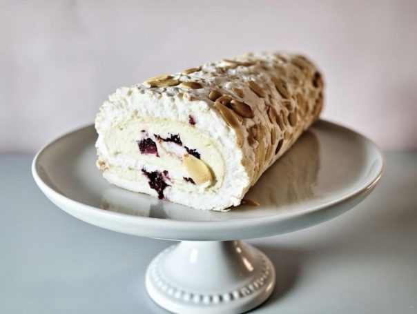 Vanilla & Cherry Meringue Roll